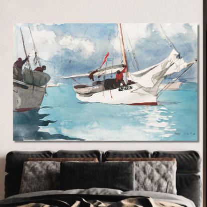 Barche Da Pesca Key West Winslow Homer quadro stampato su tela