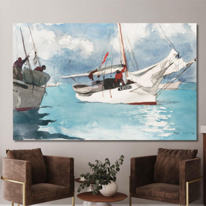 Fischerboote Key West Winslow Homer drucken auf leinwand