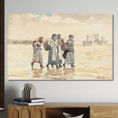 Vier Fischweiber Am Strand Winslow Homer drucken auf leinwand