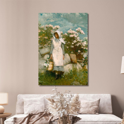 Fille Et Laurier Winslow Homer tableau impression sur toile