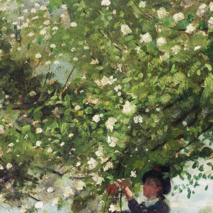 Fille Cueillant Des Fleurs De Pommier Winslow Homer tableau impression sur toile