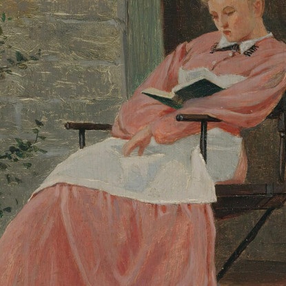 Mädchen Liest Auf Einer Steinveranda Winslow Homer drucken auf leinwand