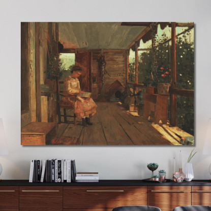 Mädchen Schält Erbsen Winslow Homer drucken auf leinwand
