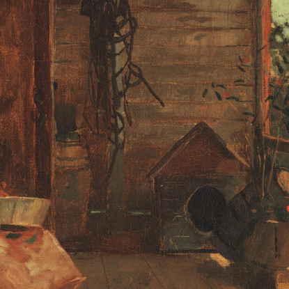 Mädchen Schält Erbsen Winslow Homer drucken auf leinwand