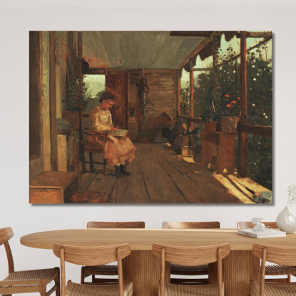 Mädchen Schält Erbsen Winslow Homer drucken auf leinwand