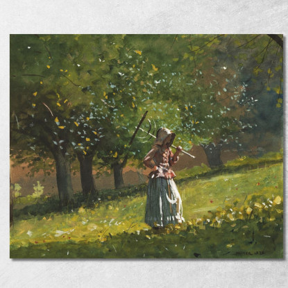 Mädchen Mit Heurechen Winslow Homer drucken auf leinwand