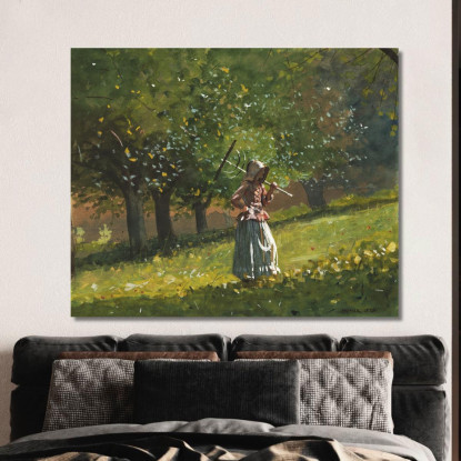 Chica Con Rastrillo De Heno Winslow Homer cuadro en lienzo