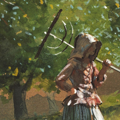 Chica Con Rastrillo De Heno Winslow Homer cuadro en lienzo