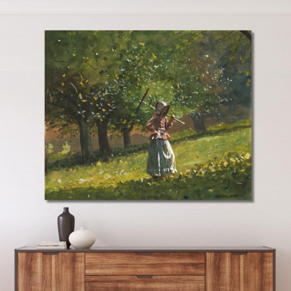 Fille Avec Râteau À Foin Winslow Homer tableau impression sur toile