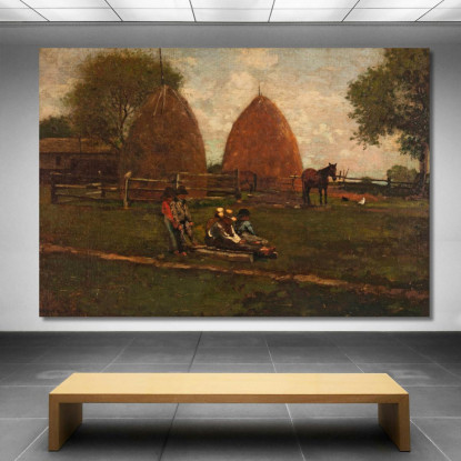 Pajares Y Niños Winslow Homer cuadro en lienzo