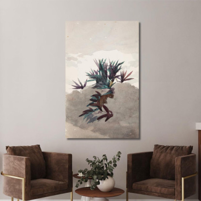 Collina Con Ciuffi Di Maguey Winslow Homer quadro stampato su tela