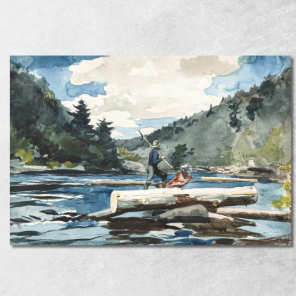 Exploitation Forestière De La Rivière Hudson Winslow Homer tableau impression sur toile