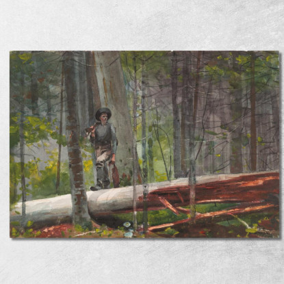 Cacciatore Negli Adirondack Winslow Homer quadro stampato su tela