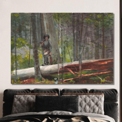 Cacciatore Negli Adirondack Winslow Homer quadro stampato su tela