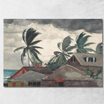 Uragano Bahamas Winslow Homer quadro stampato su tela