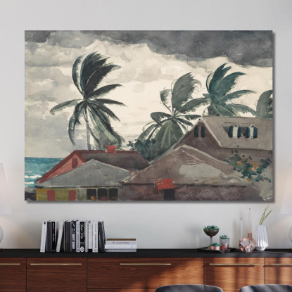 Uragano Bahamas Winslow Homer quadro stampato su tela