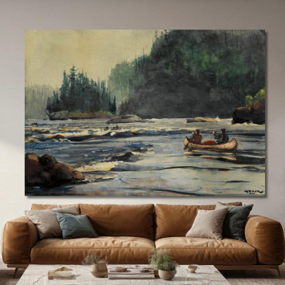 In Den Stromschnellen Winslow Homer drucken auf leinwand