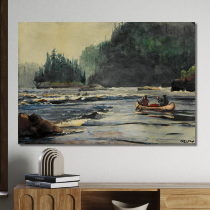 In Den Stromschnellen Winslow Homer drucken auf leinwand