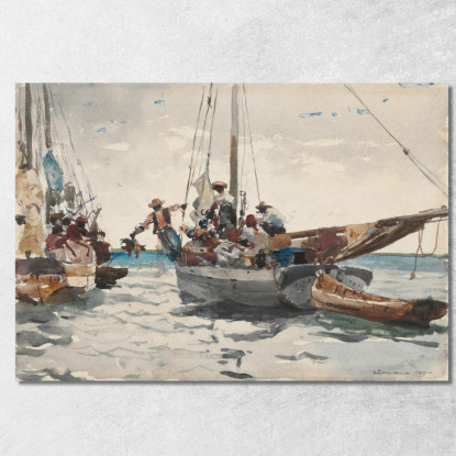 Market SceneﾠNassau Winslow Homer canvas print