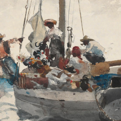 Scène De MarchéﾠNassau Winslow Homer tableau impression sur toile