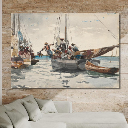 Market SceneﾠNassau Winslow Homer canvas print