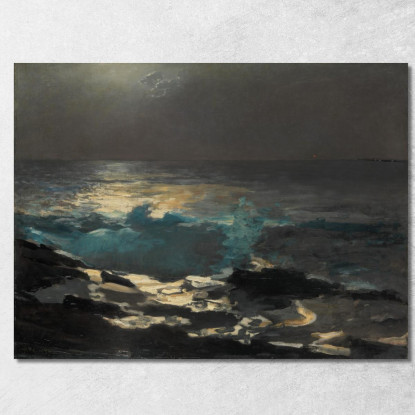 Lampada Da Isola In Legno Al Chiaro Di Luna Winslow Homer quadro stampato su tela