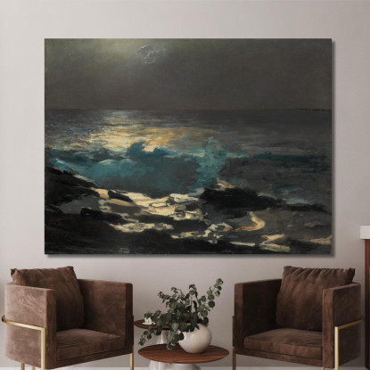 Lumière De L'Île En Bois Au Clair De Lune Winslow Homer tableau impression sur toile