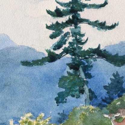 North Woods Club Adirondacks Das Unterbrochene Tête-À-Tête Winslow Homer drucken auf leinwand
