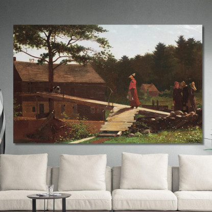 Vieux Moulin La Cloche Du Matin Winslow Homer tableau impression sur toile