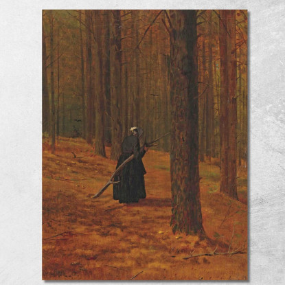 Vecchia Donna Che Raccoglie Fascine Winslow Homer quadro stampato su tela
