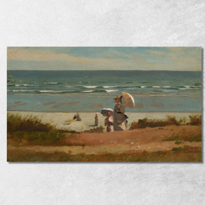 Am Strand Von Marshfield Winslow Homer drucken auf leinwand