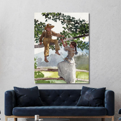 Auf Dem Zaun Winslow Homer drucken auf leinwand