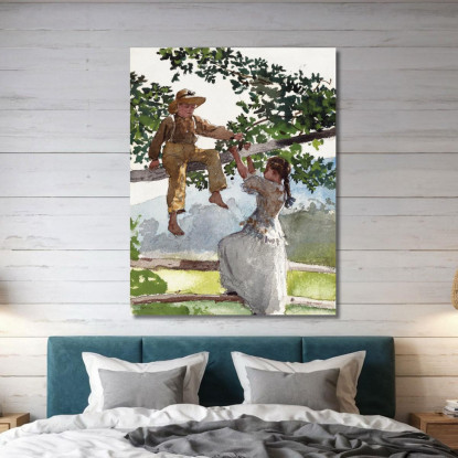 Auf Dem Zaun Winslow Homer drucken auf leinwand