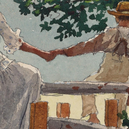 Auf Dem Zauntritt Winslow Homer drucken auf leinwand
