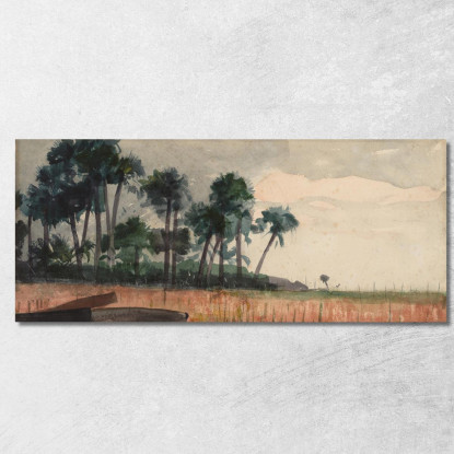 Palmiers Rouges Winslow Homer tableau impression sur toile