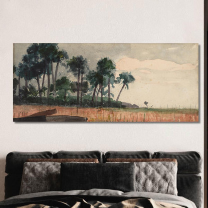 Palme Rosse Winslow Homer quadro stampato su tela