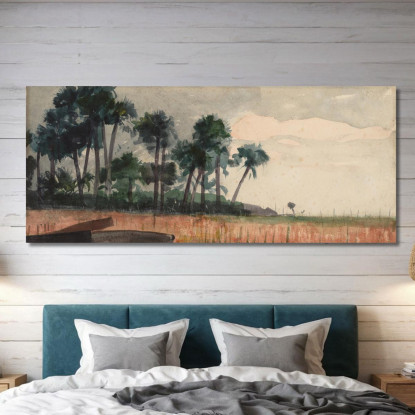 Palme Rosse Winslow Homer quadro stampato su tela