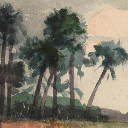 Palme Rosse Winslow Homer quadro stampato su tela
