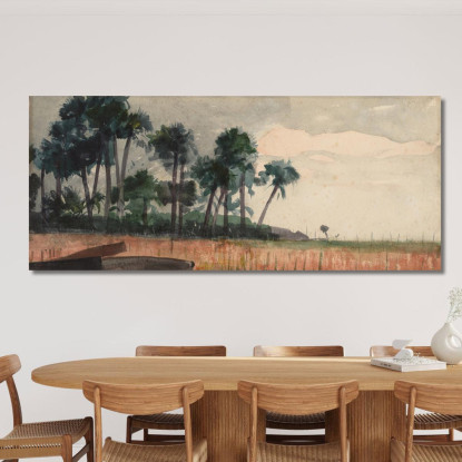 Palme Rosse Winslow Homer quadro stampato su tela