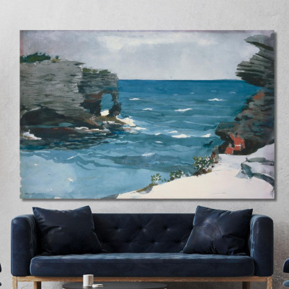 Bermuda Della Costa Rocciosa Winslow Homer quadro stampato su tela