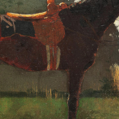 Cavallo Da Sella Nel Cortile Della Fattoria Winslow Homer quadro stampato su tela