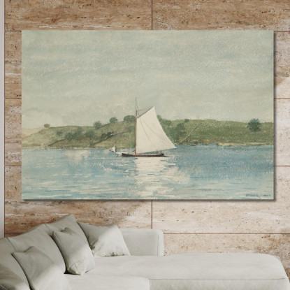 Vela In Acque Calme Winslow Homer quadro stampato su tela