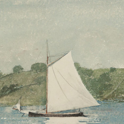 Vela In Acque Calme Winslow Homer quadro stampato su tela