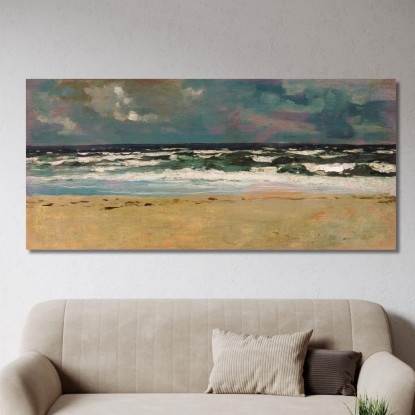 Playa De Arena Con Rompientes Winslow Homer cuadro en lienzo