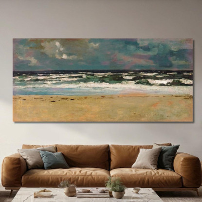 Playa De Arena Con Rompientes Winslow Homer cuadro en lienzo