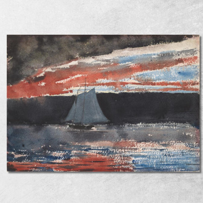 Goletta Al Tramonto Winslow Homer quadro stampato su tela