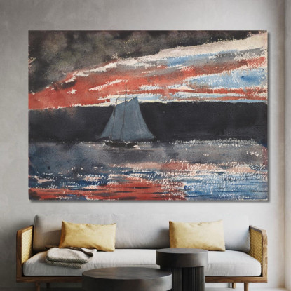 Schoner Bei Sonnenuntergang Winslow Homer drucken auf leinwand
