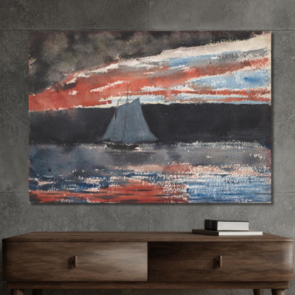 Schoner Bei Sonnenuntergang Winslow Homer drucken auf leinwand