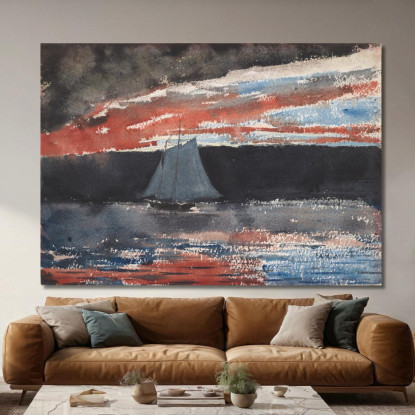 Schoner Bei Sonnenuntergang Winslow Homer drucken auf leinwand
