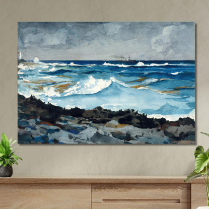 Riva E Surf A Nassau Winslow Homer quadro stampato su tela